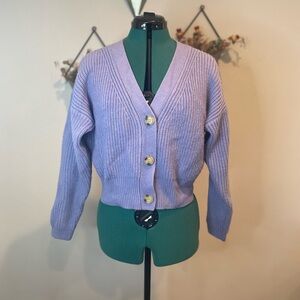Zara Light Purple Button-Up Cardigan